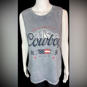 HRT & LUV - Make America Cowboy Again Womens GRAPHIC TANK TOP- Size Large